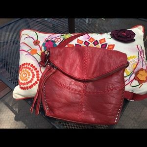 Red Leather Crossbody by The Sak